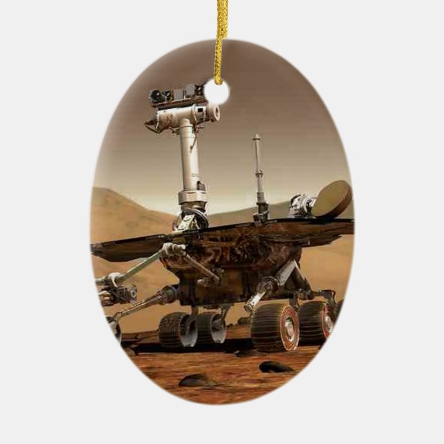 Mar rover space design ceramic ornament (Front)