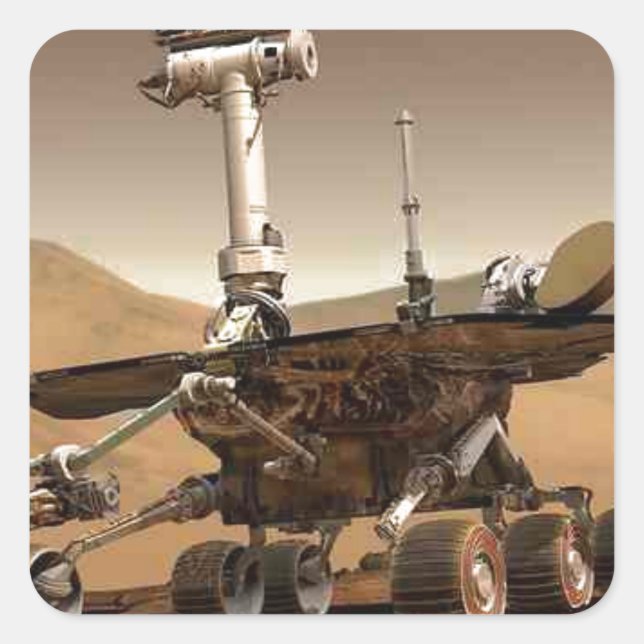 Mar rover space design square sticker (Front)