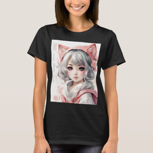 MARA Anime Girl Portrait T_Shirt