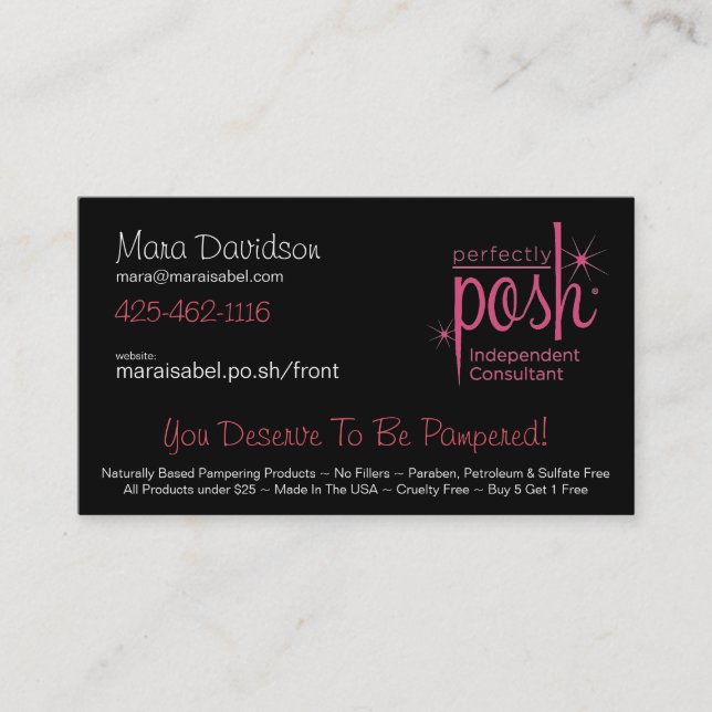 Mara - Posh 1 Loyalty Card (Front)