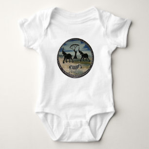 Mara Trumpet Glory African Elephant Zebra Apparel  Baby Bodysuit