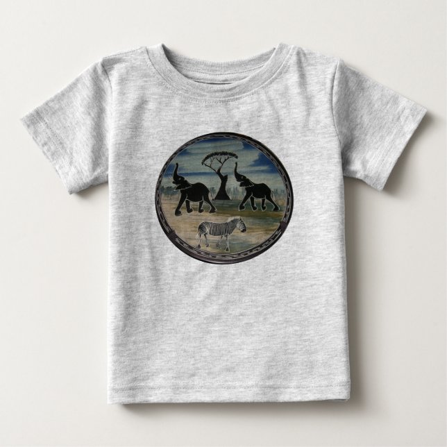 Mara Trumpet Glory African Elephant Zebra Apparel  Baby T-Shirt (Front)