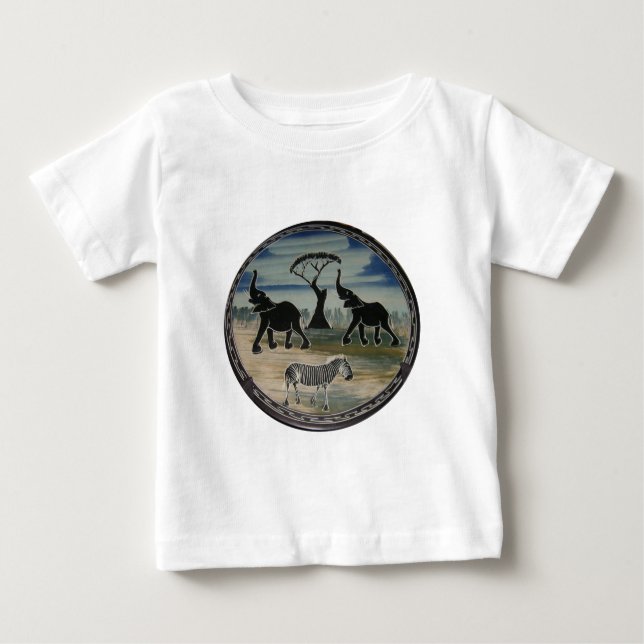 Mara Trumpet Glory African Elephant Zebra Apparel  Baby T-Shirt (Front)