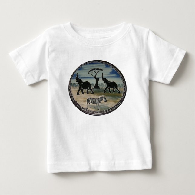Mara Trumpet Glory African Elephant Zebra Apparel  Baby T-Shirt (Front)