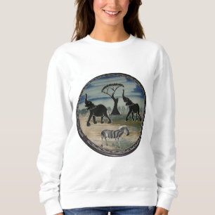 Mara Trumpet Glory African Elephant Zebra Apparel  Sweatshirt