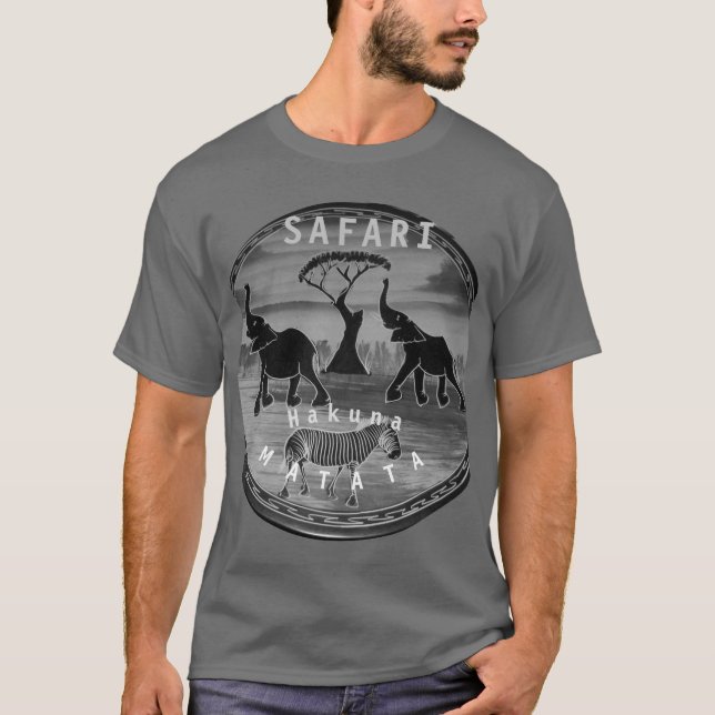 Mara Trumpet Glory African Elephant Zebra Apparel  T-Shirt (Front)