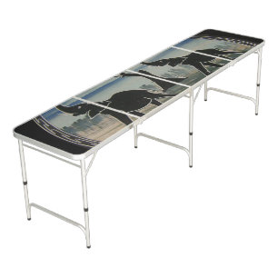 Mara Trumpet Glory African Elephant Zebra Oil Pain Beer Pong Table