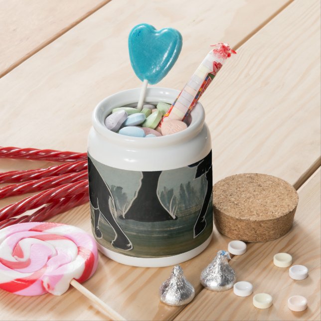 Mara Trumpet Glory African Elephant Zebra Oil Pain Candy Jar (In Situ)