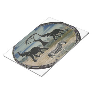 Mara Trumpet Glory African Elephant Zebra Oil Pain Notepad