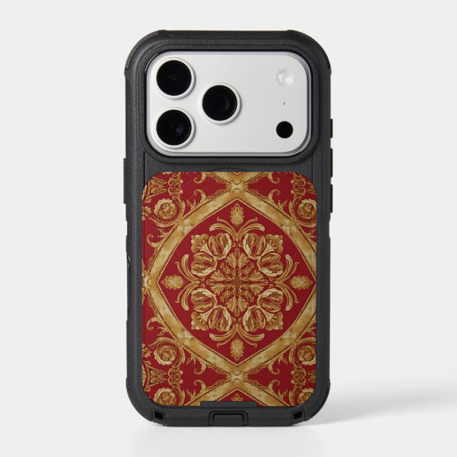 Mara Trumpet Glory Golden Red Ornate Pattern  Otterbox iPhone Case (Back)