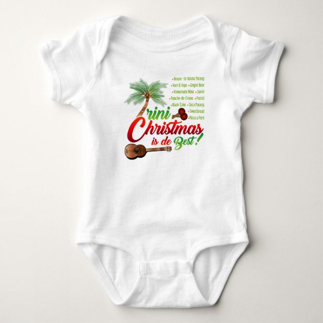 Marac and Cuatro Trini Christmas - Lil Parrandero Baby Bodysuit (Front)