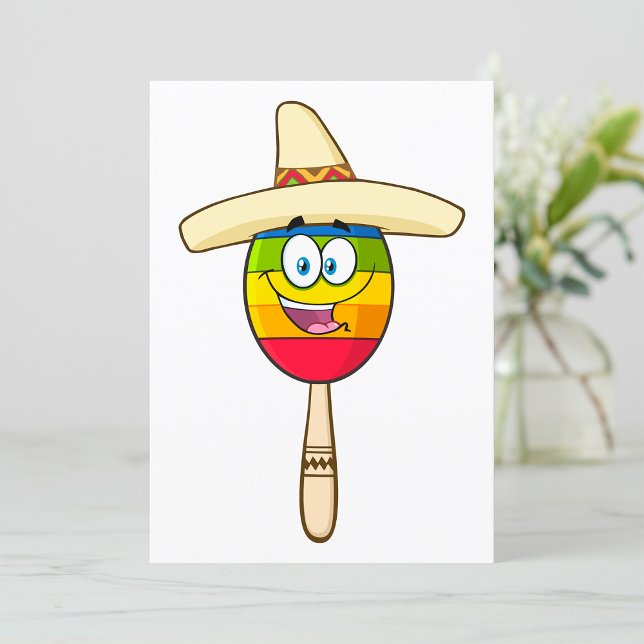 Maraca with Sombrero Colorful Fiesta Invitation (Creator Uploaded)