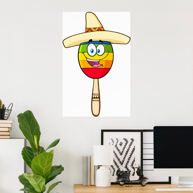 Maraca with Sombrero Colorful Fiesta Poster (Creator Uploaded)