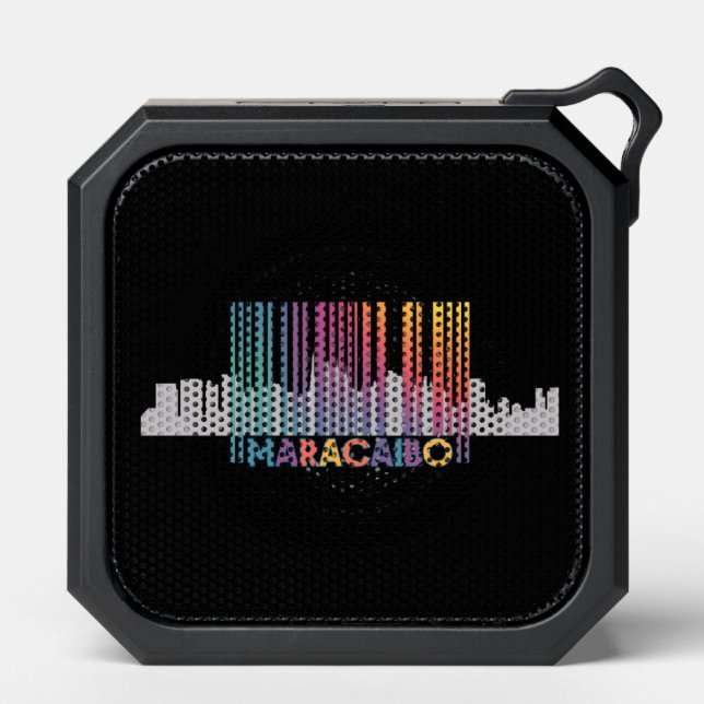 Maracaibo City Barcode Art Latin Pride Bluetooth Speaker (Front)