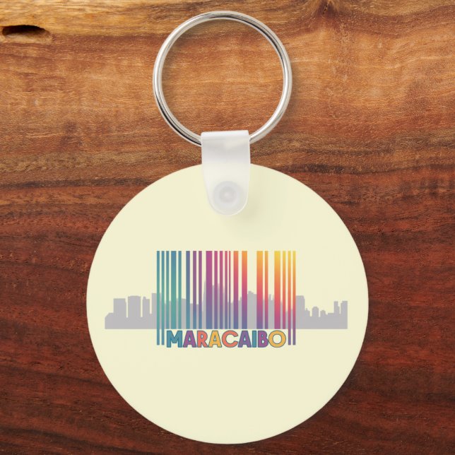 Maracaibo City Barcode Art Latin Pride Keychain (Back)