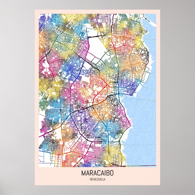 Maracaibo Venezuela City Map Poster (Front)