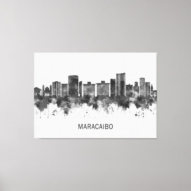 Maracaibo Venezuela Skyline BW Canvas Print (Front)