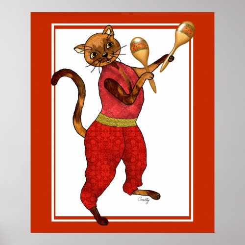 Maracas for Latin Cat Musicians Poster