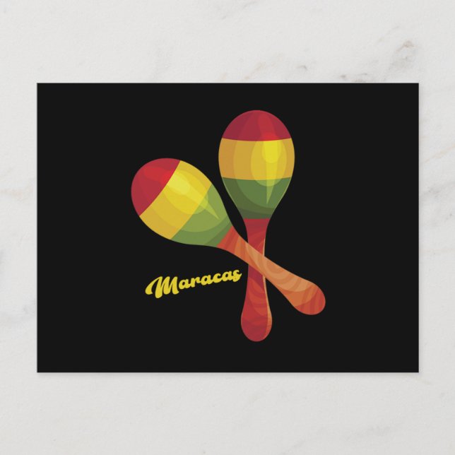 Maracas Mexican Music Sombrero Maraca Gift Postcard (Front)