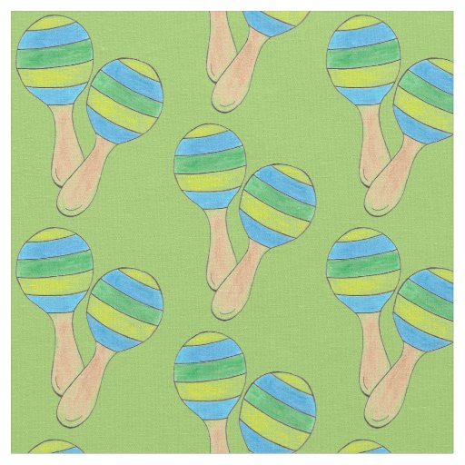 Maracas Music Mexican Fiesta Cinco de Mayo Maraca Fabric