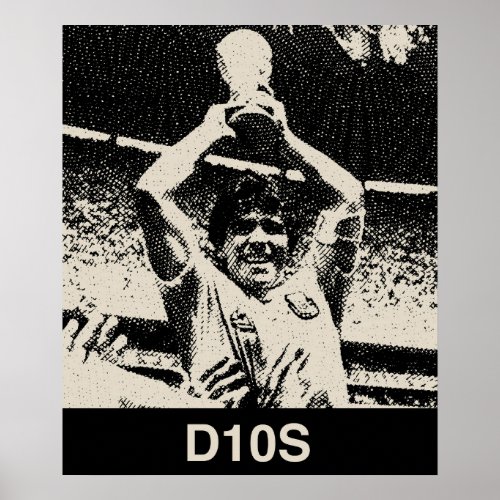 Maradona Vintage Portrait Poster