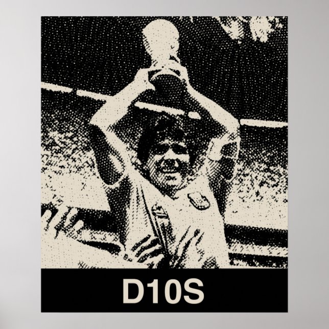 Maradona Vintage Portrait Poster (Front)