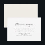 MARAH Elegant Minimalist Wedding Ceremony Insert Invitation<br><div class="desc">This wedding ceremony card features a elegant calligraphy script font and modern minimalist layout. Easily edit *most* wording to meet your event needs. Change the background color and add your own photo to the backside if you like.</div>