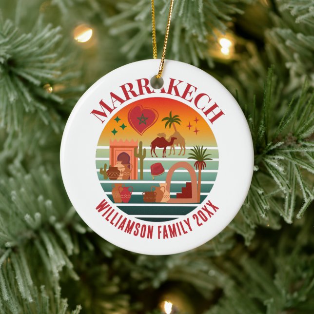 MARAKKESH Morocco Family Vacation Souvenir Ceramic Ornament (Tree)