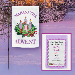 MARANATHA Advent Wreath Garden Flag