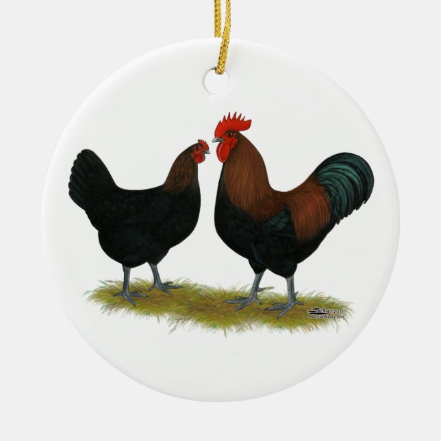 Marans Black Copper Ceramic Ornament (Front)
