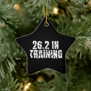 Marathon 26.2 In Training Running Gear Ceramic Ornament