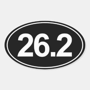 Marathon 26.2 Miles Oval Sticker (Black)