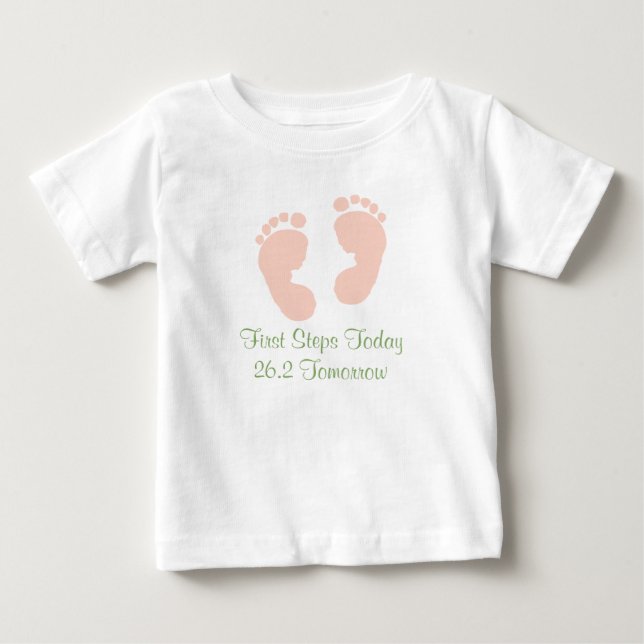 Marathon Baby Pink Footprint T-shirt (Front)