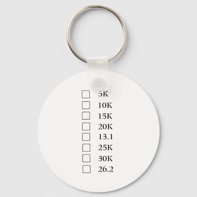 "Marathon Checklist" Keychain (Front)