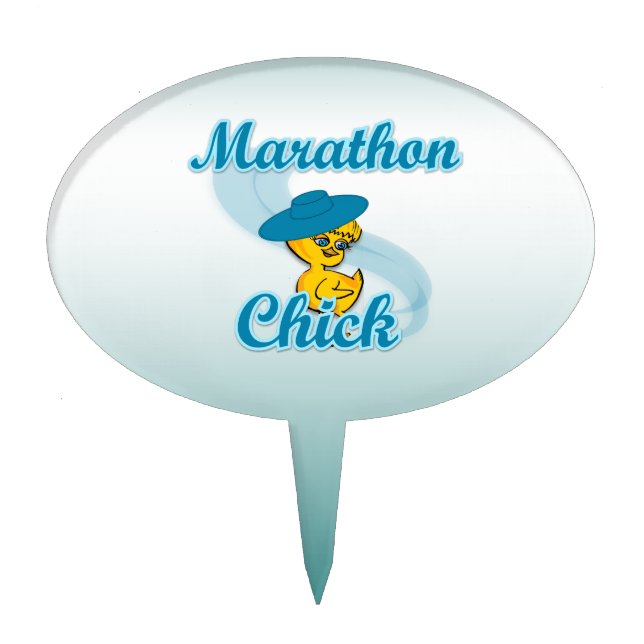 Marathon Chick #3 Cake Topper (Front)