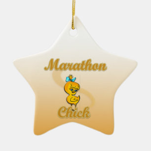 Marathon Chick Ceramic Ornament