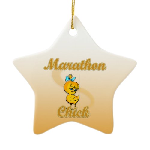 Marathon Chick Ceramic Ornament