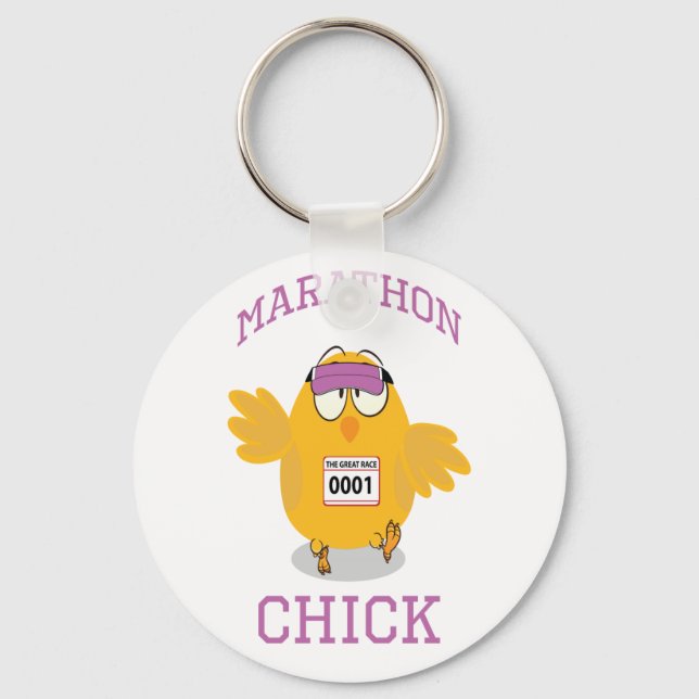 Marathon Chick Keychain (Front)