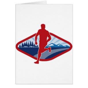 Marathon cross country road runner jogger fitness cards