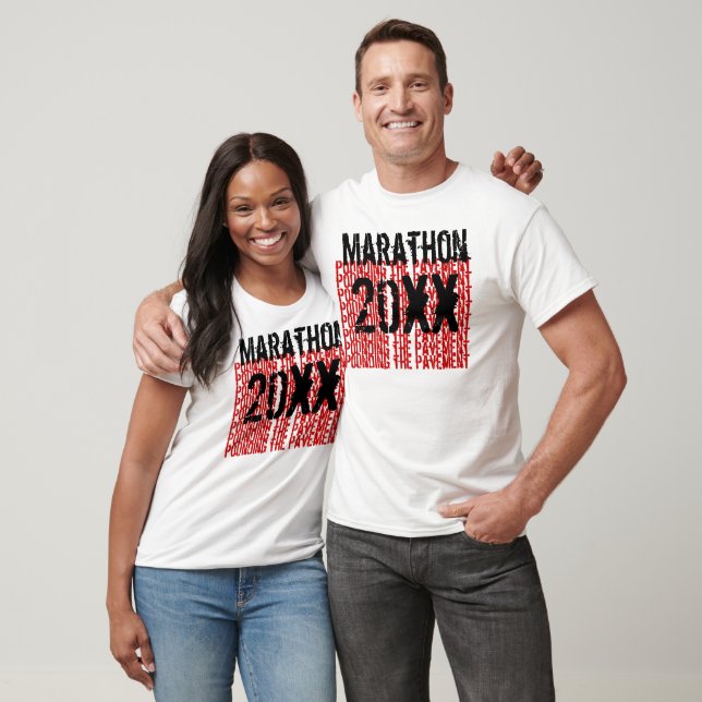 Marathon Custom Year Pounding the Pavement  V3 T-Shirt (Unisex)