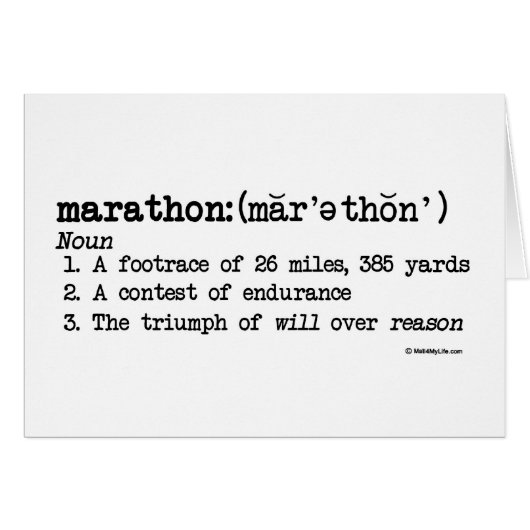 Marathon Definition Cards (Front Horizontal)