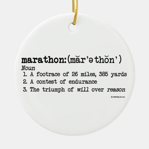 Marathon Definition Ceramic Ornament