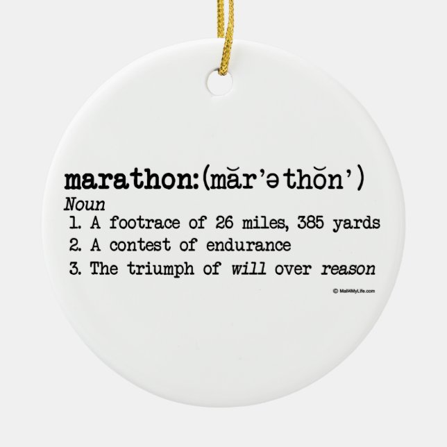 Marathon Definition Ceramic Ornament (Front)