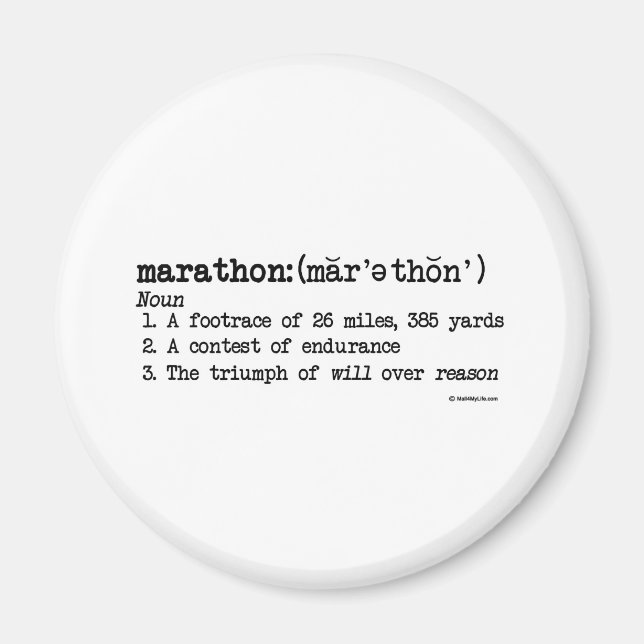 Marathon Definition Magnet (Front)