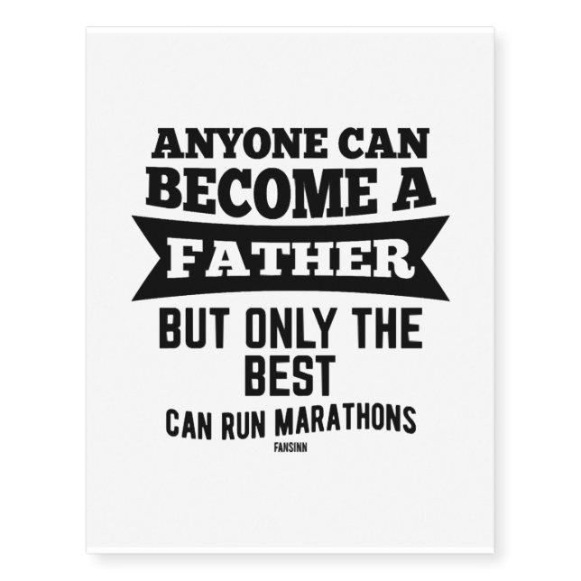 Marathon father child jogging Father's Day Temporary Tattoos (Front)