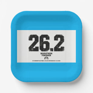 Marathon Finisher 26.2 Miles Running Gift Paper Plates