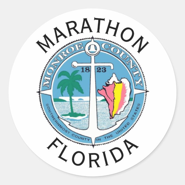 Marathon - Florida Keys Classic Round Sticker (Front)