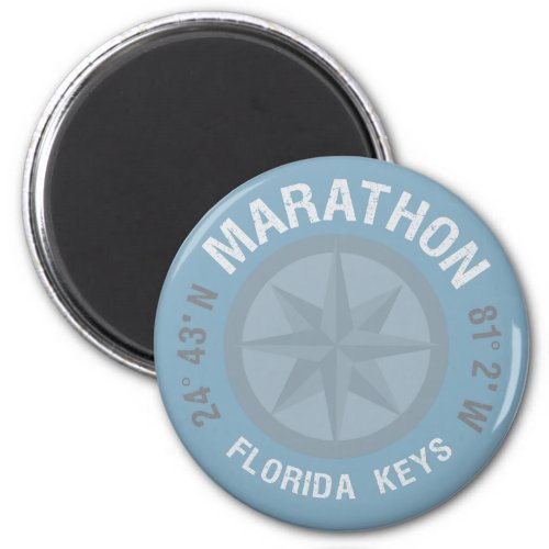 Marathon Florida Keys Nautical Latitude Longitude Magnet