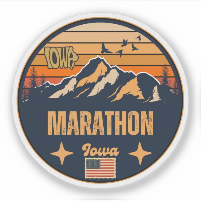 Marathon, Iowa Ia, United States Sticker (Front)
