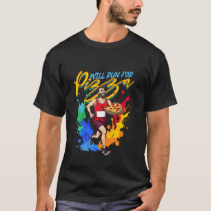 Marathon Marathoner Running Will Run For Pizza T-Shirt